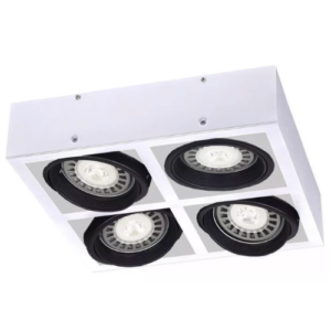 PLAFON AR111 BOX 4 LUCES GU10 CUADRADO
