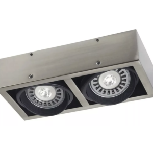 PLAFON APLIQUE AR111 BOX 2 LUCES PLATIL  GU10